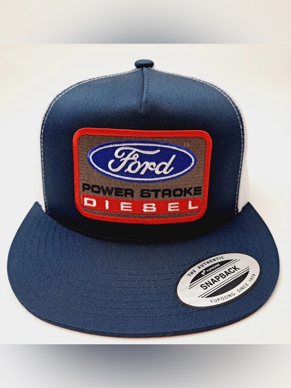 Ford Power stroke Diesel Embroidered Patch Mesh Snapback Flat Bill Trucker Hat